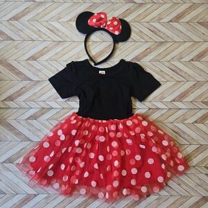 Minnie Mouse Princess Dress Girl Halloween Birthday Polka Dot Kid Costume 12-18M